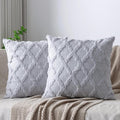 Set of 2 Soft Moroccan Throw Pillow Covers 20x20 Inch Plush Boho Decorative by Cozoomy