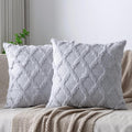 Set of 2 Soft Moroccan Throw Pillow Covers 16x16 Inch Plush Boho Decorative by Cozoomy