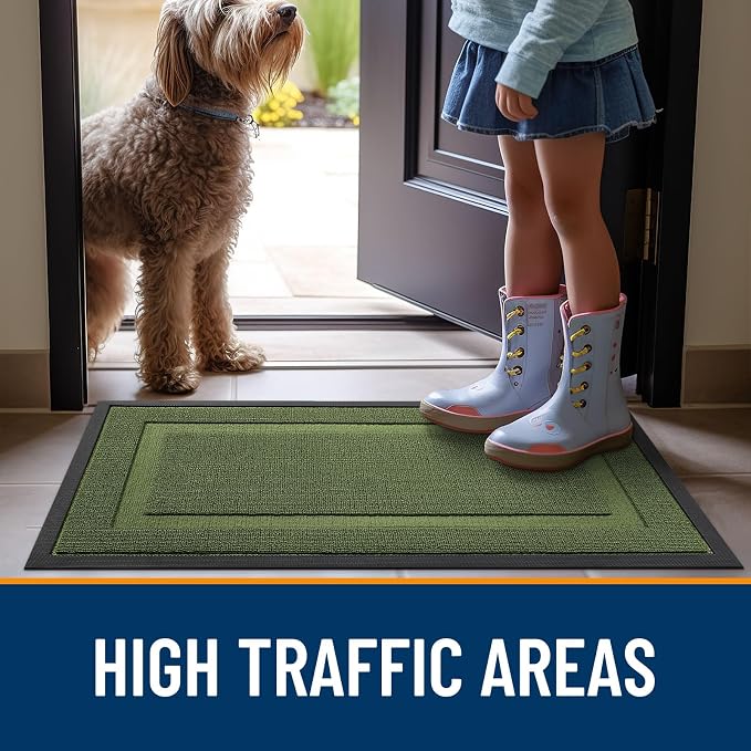 OLANLY Front Door Mat Outside 47x32, All-Season Heavy-Duty Rubber Doormat | - Image 6