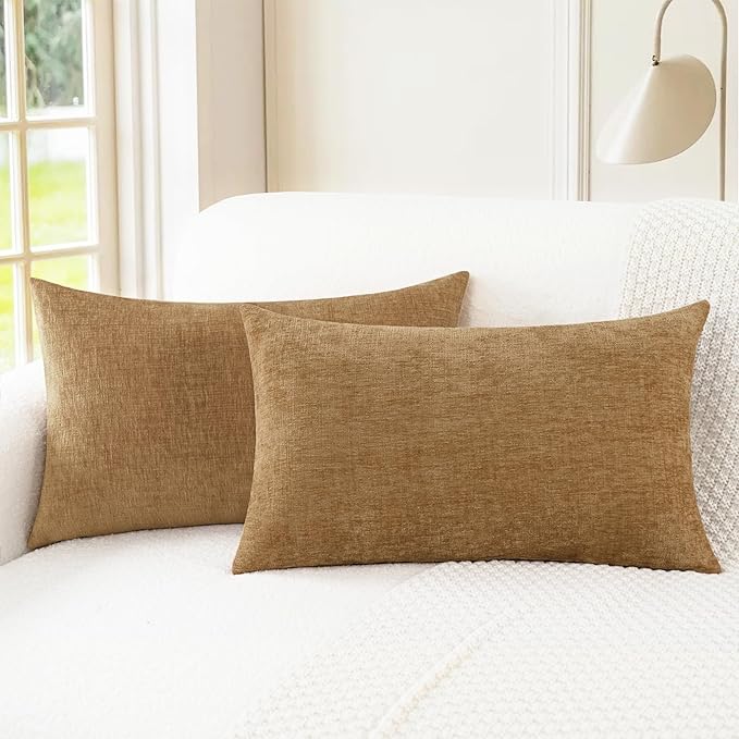 CaliTime Decorative Couch Throw Pillow Covers 20 X 12 Inches Apricot Brown | by CaliTime