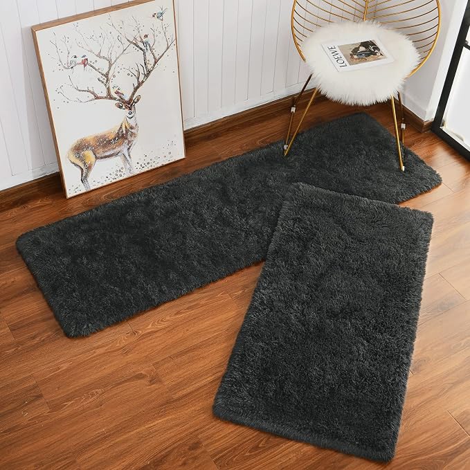 Chicrug Soft Runner Rug for Bedroom Living Room Plush Fluffy Rugs 2x4 | Shag - Image 3