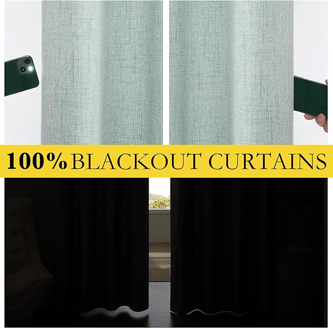 NICETOWN Full Blackout Linen Curtains - Image 3