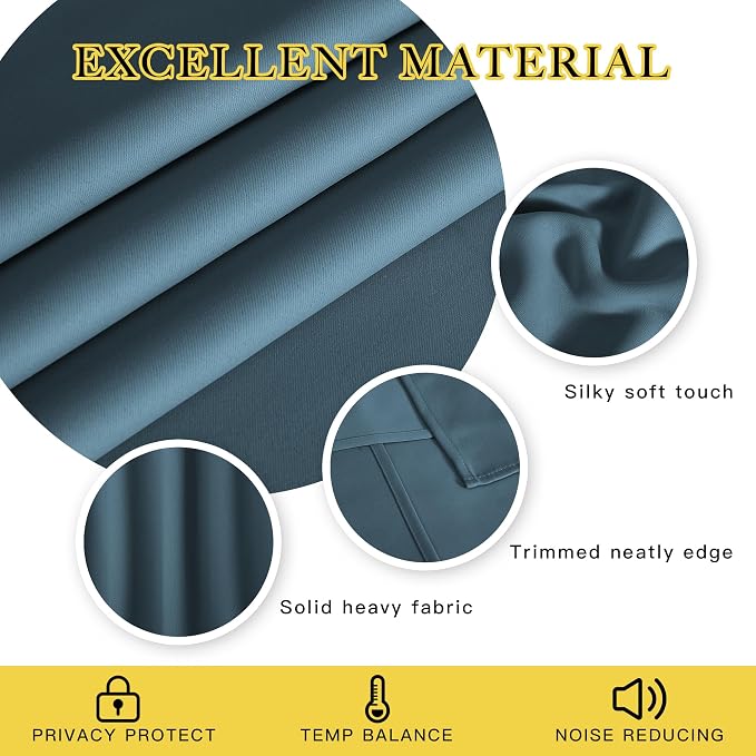 NICETOWN Blackout Curtain Panel 63 inch Long - Image 2