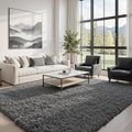 6x9 Fluffy Shag Area Rugs for Living Room Bedroom: Soft Plush Carpet Grey | by CarpetAddColortoYourLife