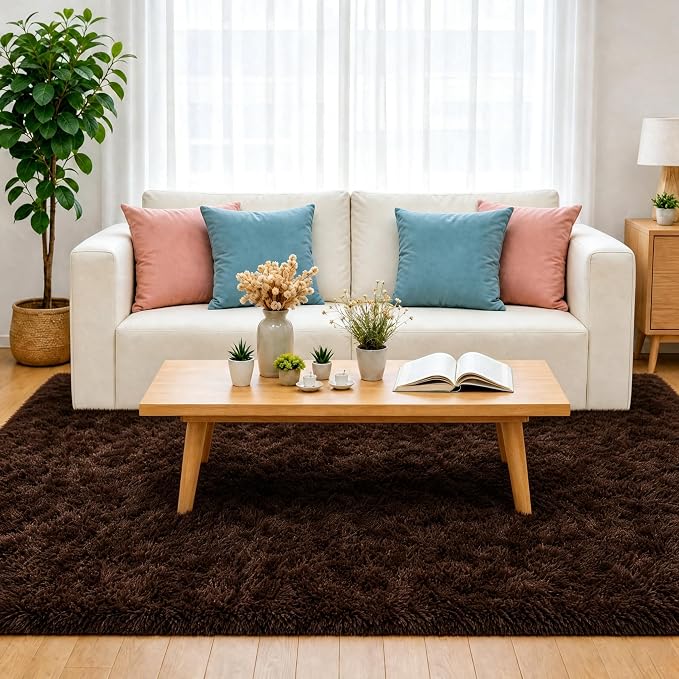LOCHAS 4x6 Area Rugs Fluffy Living Room Carpets - Image 2