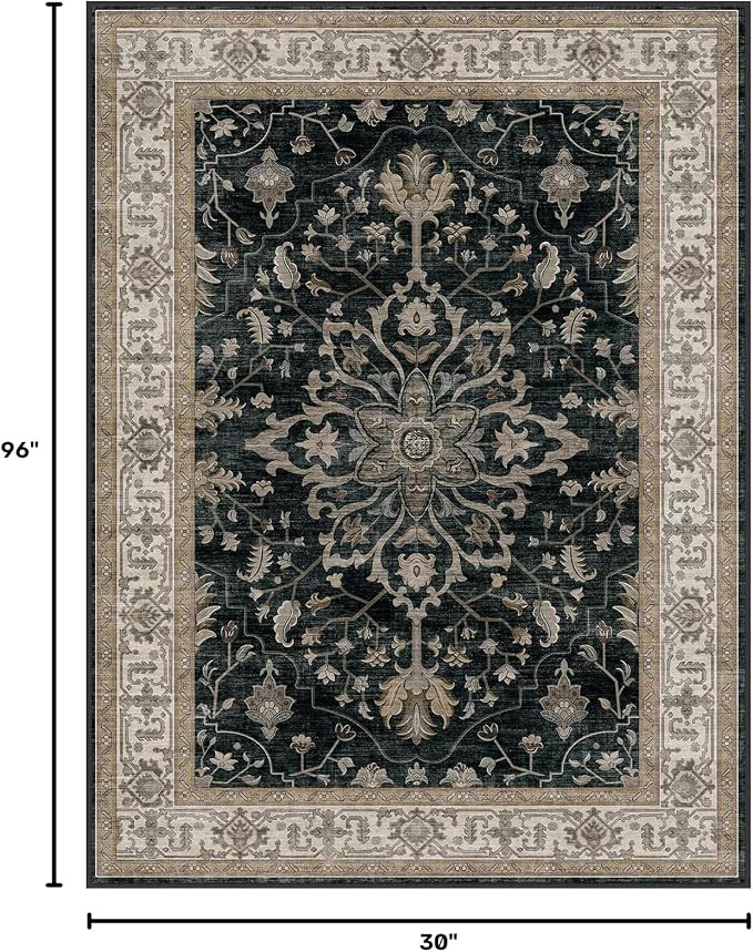 RELEANY Washable Area Rug, Runner 2'6"x8', Water Repellent, Pet Friendly - Image 2
