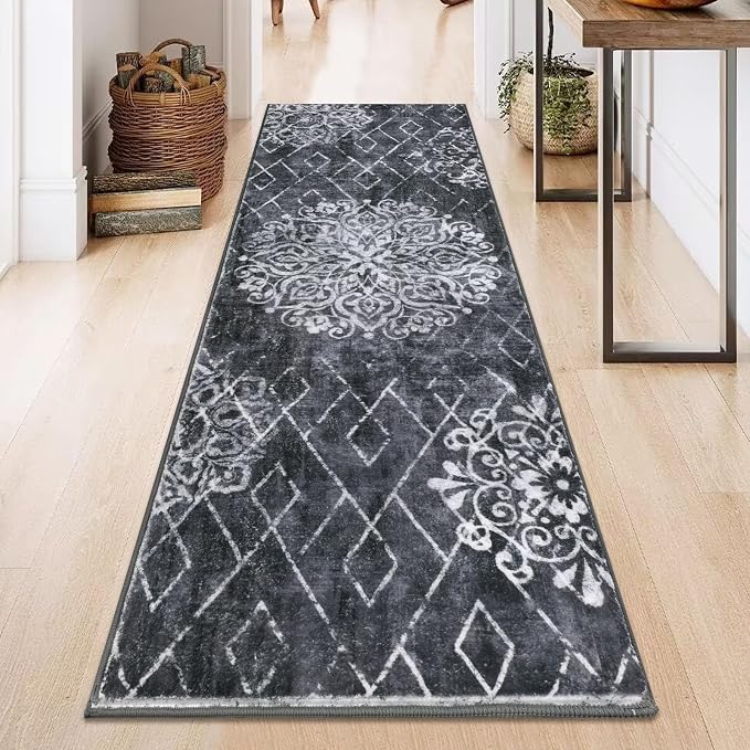 HEBE Hallway Runner Rug 2'x6', Washable Non Slip Kitchen Rug Runner | Soft Boho - Image 7