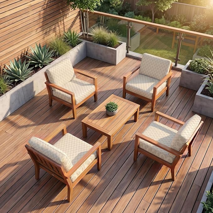 8Pcs Patio Cushion Covers Stretch Outdoor Furniture Protector Slipcovers | - Image 6