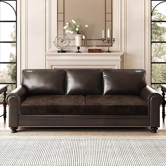ANARACHON Leather Look Couch Cushion Covers Sofa Seat Slipcovers Sets Couches - Image 2
