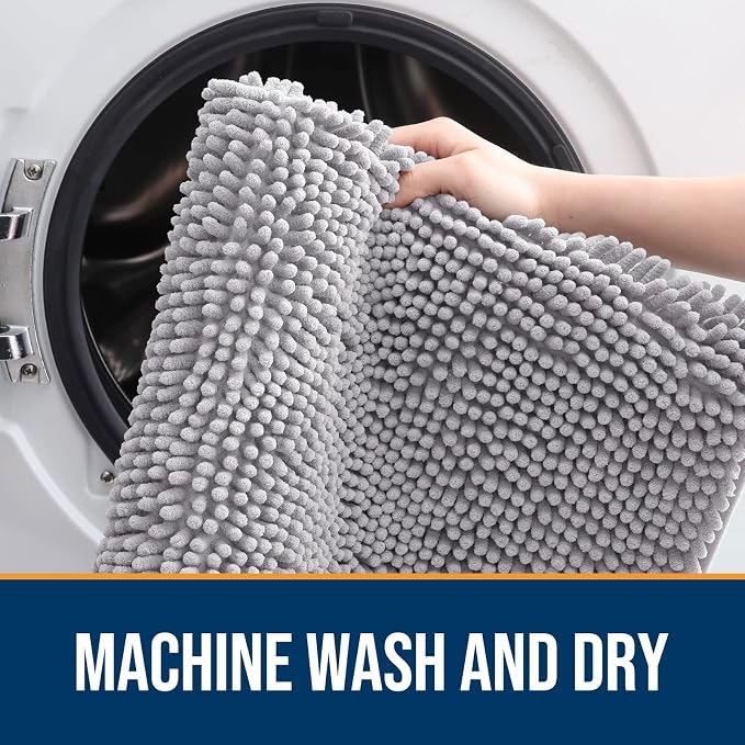 OLANLY Dog Door Mat for Muddy Paws 70x35, Super Absorbent Chenille Mud Mat | - Image 5