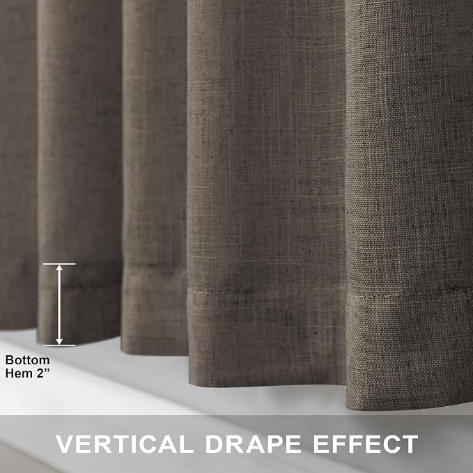 96 Inch Long Dark Brown Living Room Curtains - Image 7