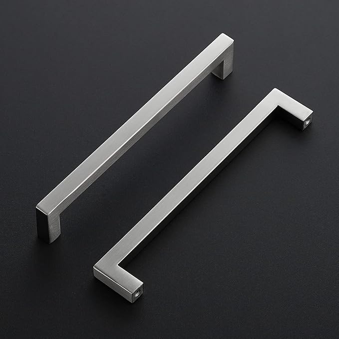 Ravinte 3 Pack Brushed Nickel Kitchen Cabinet Handles 7-1/2 Inch Cabinet Pulls Square Kitchen Hardware for Cabinet Drawer Pulls Drawer Handles Come with Screwdriver