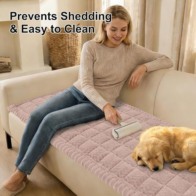 Smiry Couch Cover for Dogs, Non Slip Fuzzy Pet Sofa Covers Washable | Sofa - Image 4