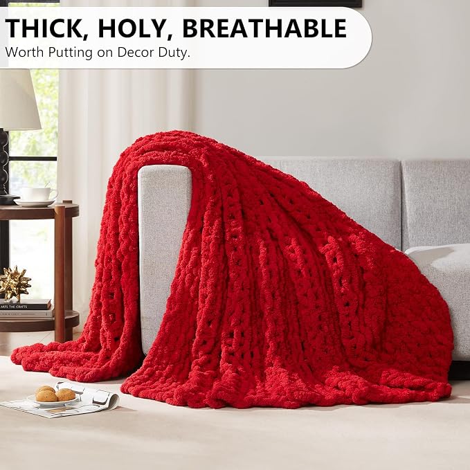 L'AGRATY Chunky Knit Throw Blanket - Image 5
