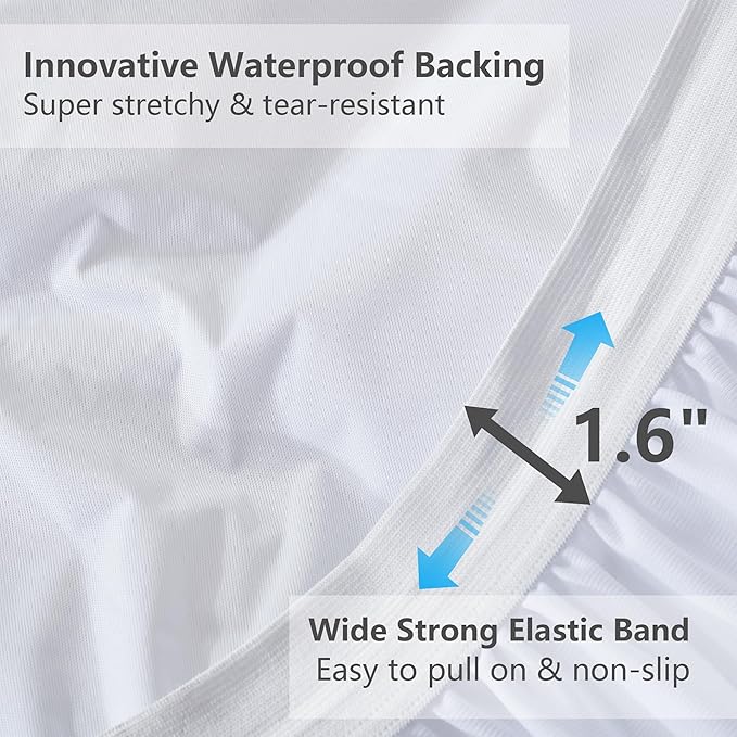 Twin XL Mattress Pad Waterproof, Soft Cooling Mattress Topper for College Dorm, Extra Long Twin Mattress Cover Protector Washable, Deep Pocket 8-21" (39x80 inch, White)