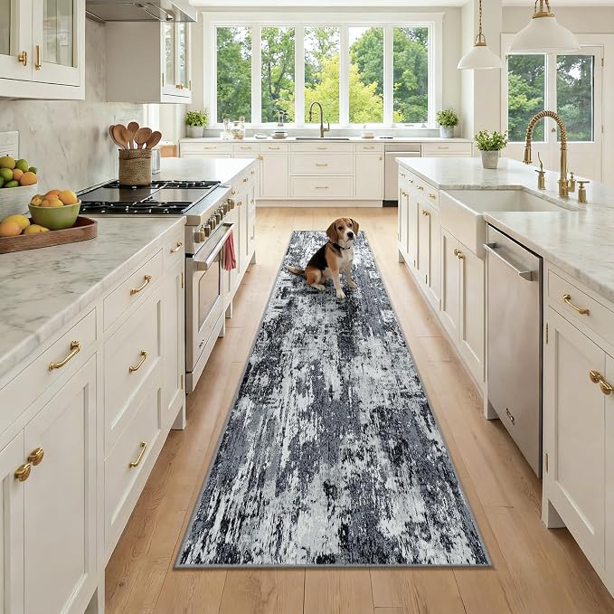 RELEANY Washable Runner 2'x9' Abstract Area Rug by RELEANY