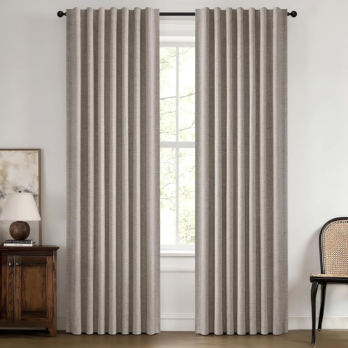 MIULEE 100% Blackout Linen Curtains by MIULEE