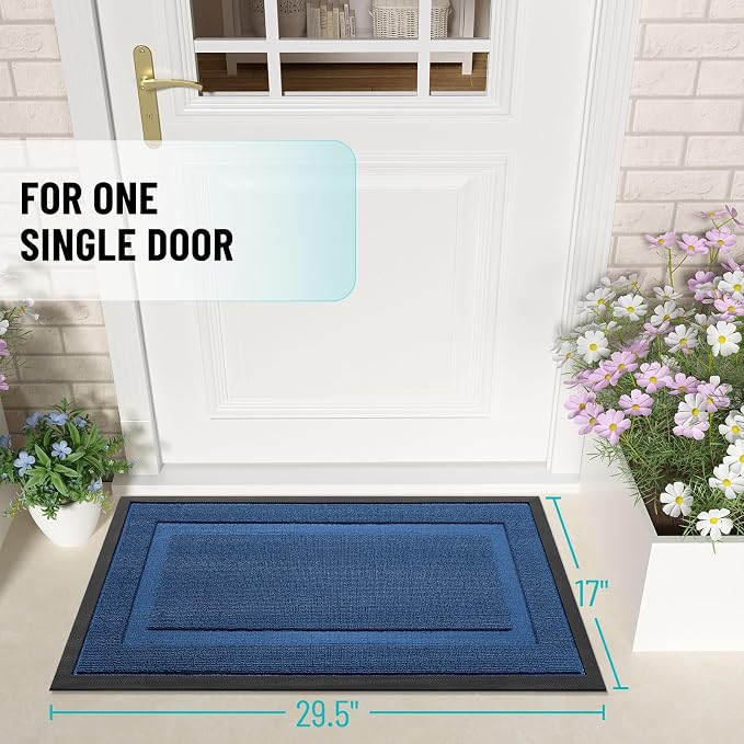 OLANLY Front Door Mat Outside 29.5x17, All-Season Heavy-Duty Rubber Doormat | - Image 2