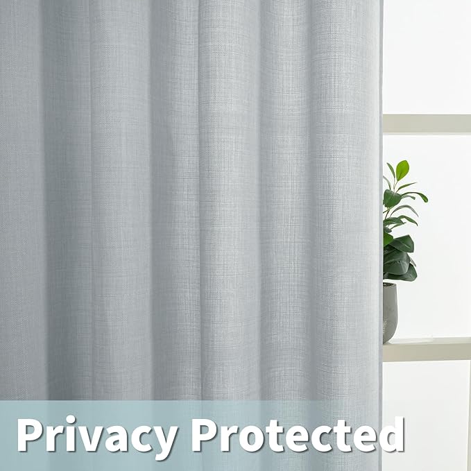 Semi Sheer Linen Curtains 90 Inch - Image 4