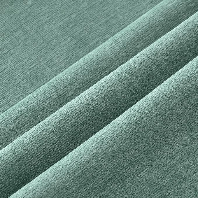 MIULEE Aqua Green Chenille Couch Throw Pillow Covers, 20x20 | Set of 2 - Image 2