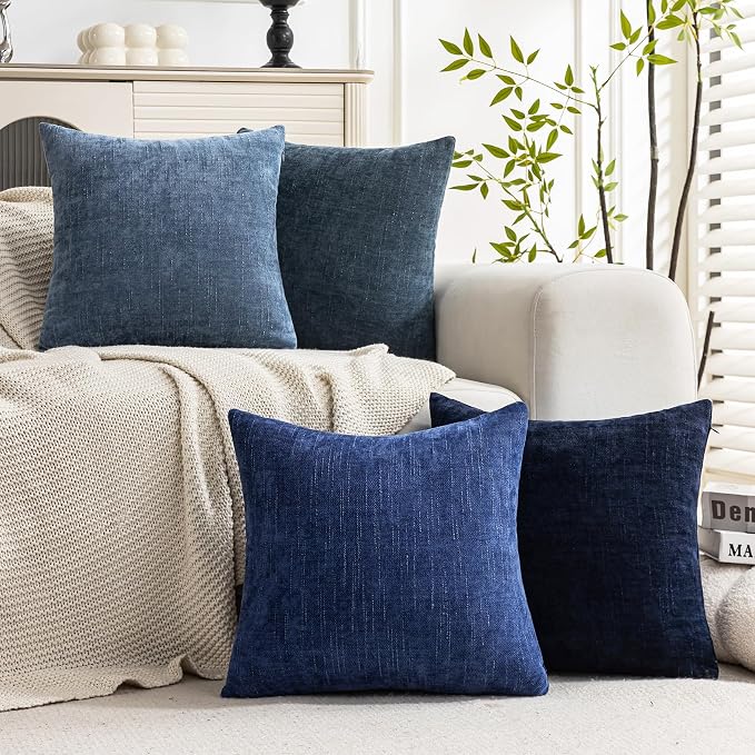 Set of 4 Soft Textured Decorative Throw Pillow Covers 22x22 Inch Cozy Farmhouse - Image 2