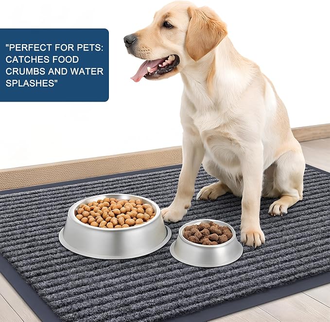 OLANLY Front Door Mat 59x20, Waterproof Heavy-Duty Indoor Outdoor Doormat | Grey - Image 6