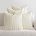 MIULEE Soft Corduroy Decorative Throw Pillow Covers Cream White 18x18 | Set of 4 by MIULEE