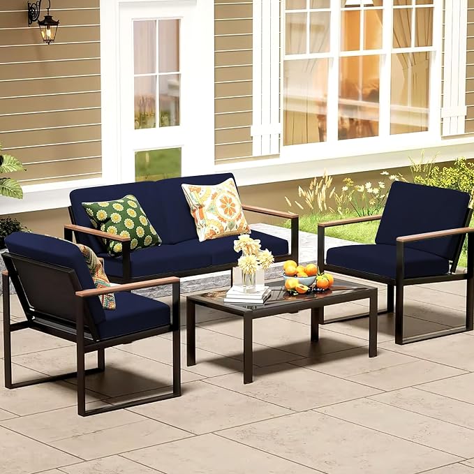 8Pcs Patio Cushion Covers, Outdoor Stretch Cushion Covers, Washable | Stretch - Image 6