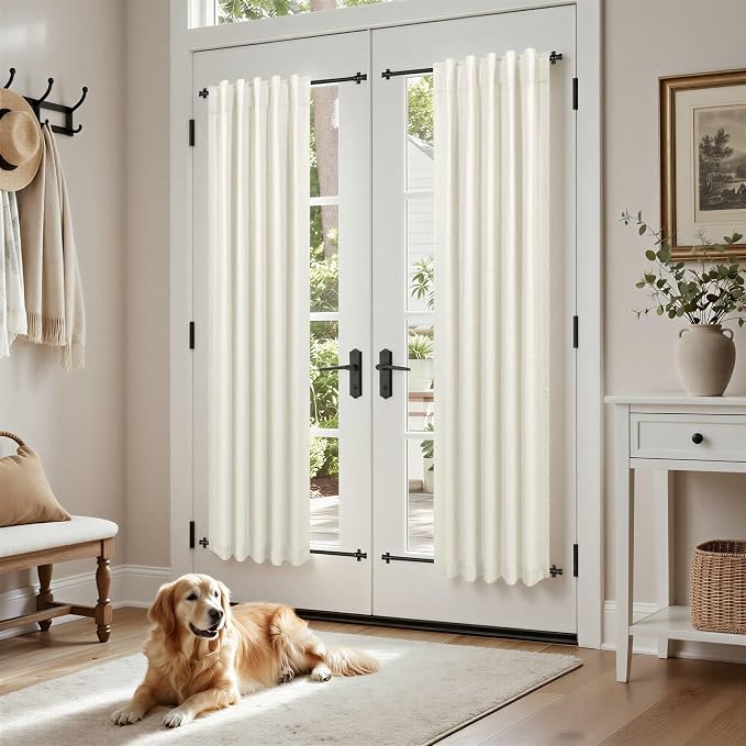 Pitalk 72 Inch Curtains for Living Room Black Out Linen Back Tab Loops Room - Image 8