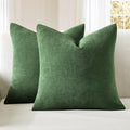 MIULEE Moss Green Chenille Couch Throw Pillow Covers, 18x18 | Set of 2 by MIULEE