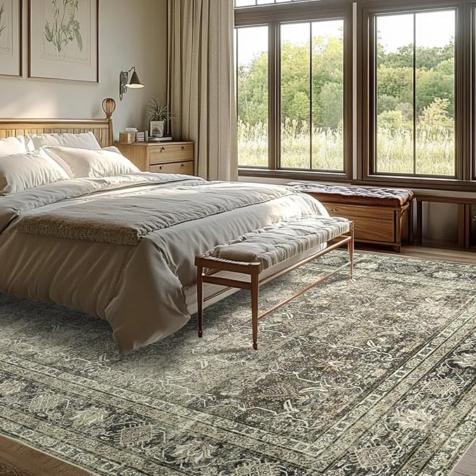 8x10 Retro Washable Area Rugs for Living Room, Dining Room, Nursery | Ultra - Image 7