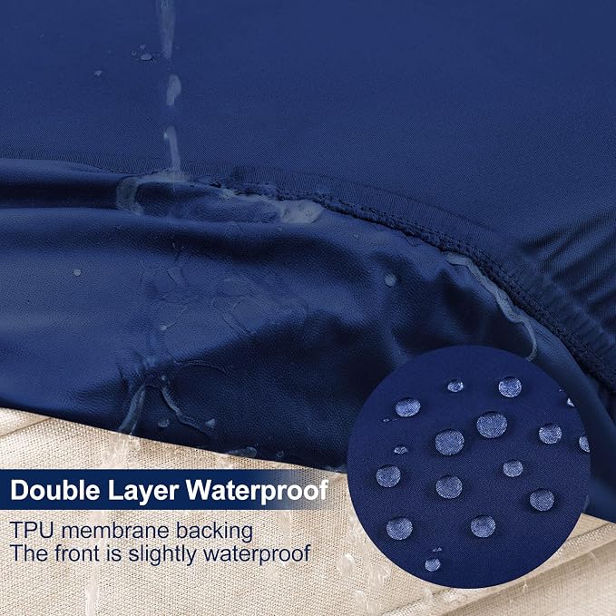 Smiry Waterproof Patio Cushion Covers, Stretch Outdoor Furniture Covers | Couch - Image 2
