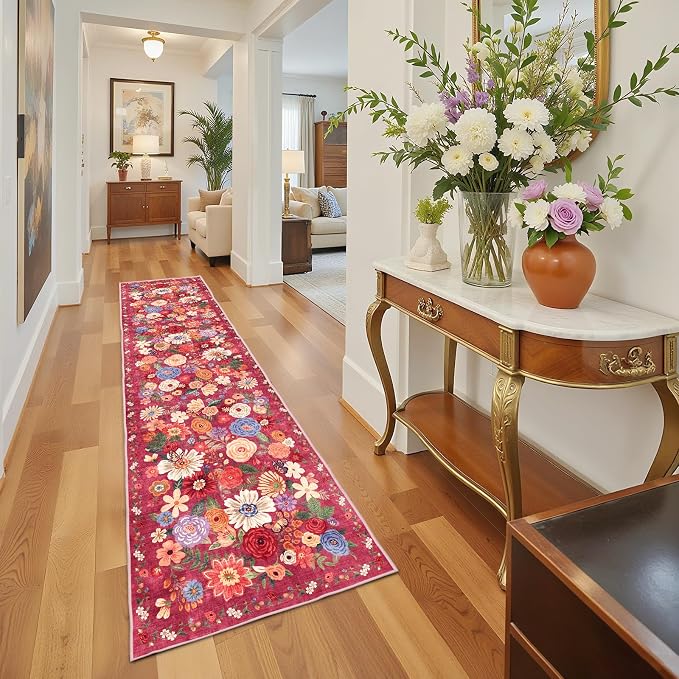 Rug for Hallways Kitchen Runner Rug 2'6"x14' | Rubber Backing; Non Slip; - Image 7