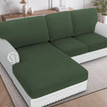 H.VERSAILTEX Sectional Couch Covers 3 Pieces Sofa Seat Cushion Covers L Shape by HVERSAILTEX