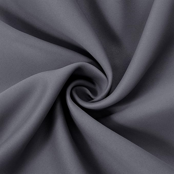 Grey Blackout Curtains 66 x 63 Inch Length/Set of 2 Curtain Panels/Thermal - Image 5