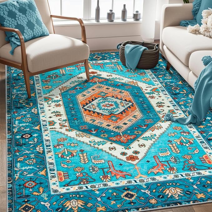 SERISSA 3x5 Washable Non Slip Boho Area Rug - Image 2