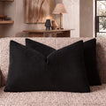 GIGIZAZA Black Velvet Pillow Covers 12x20 Decorative Pillows Pack of 2 | Lumbar by GIGIZAZAFocusingonhomedecoration