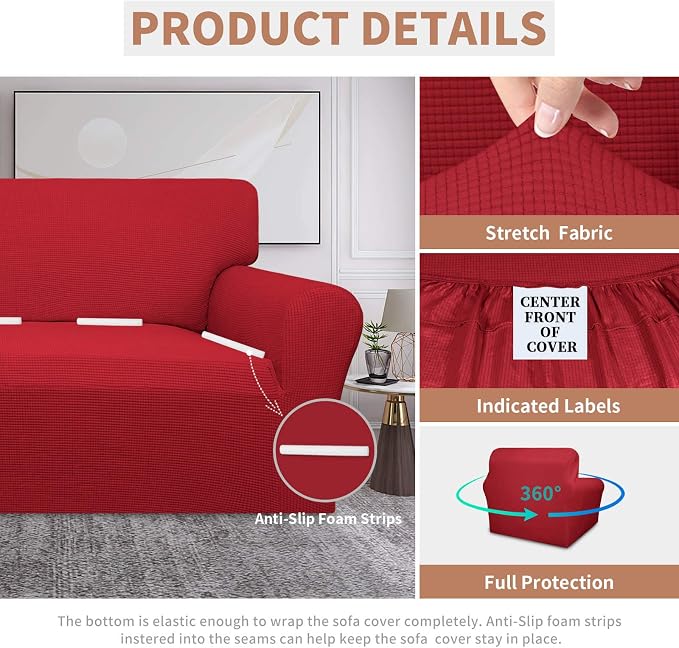 Easy-Going 100% Waterproof Chair Couch Cover, Stretch Jacquard Sofa Cover | - Image 4
