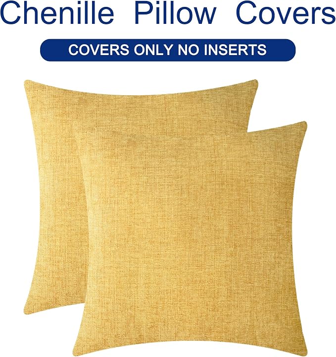 CaliTime Decorative Couch Throw Pillow Covers 18 X 18 Inches Gold | Pack of 2 - Image 6