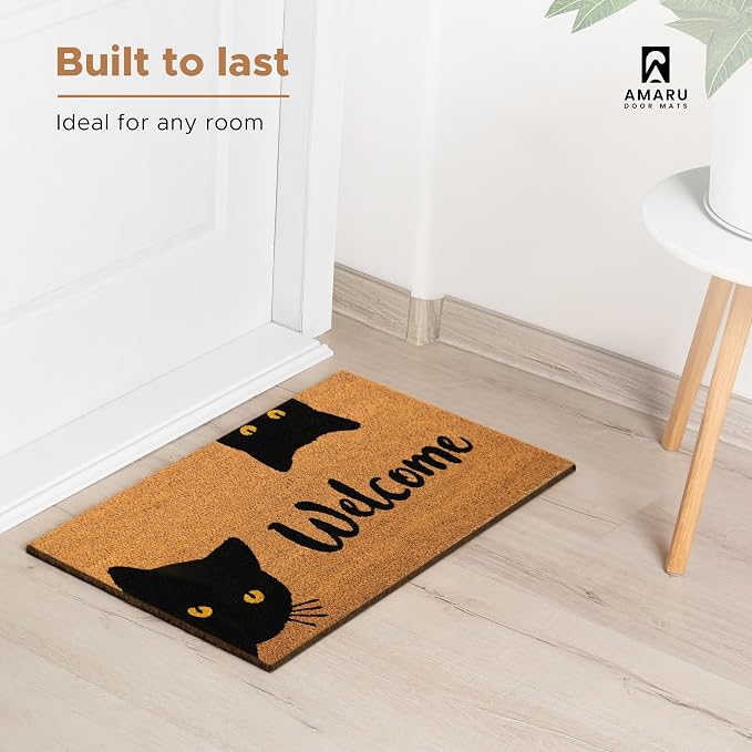 Coir Welcome Mat, Welcome Cats, 17 x 29 in | 100% Natural Coir, Anti-Shedding - Image 5
