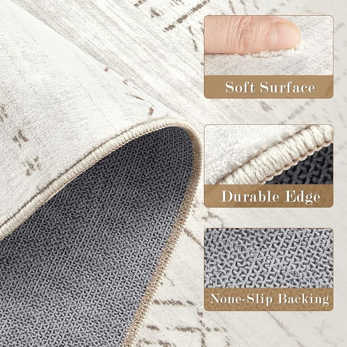 cotiled Hallway 3x8 Runner Rugs Washable Boho Moroccan Soft Rug | Non-Slip - Image 7
