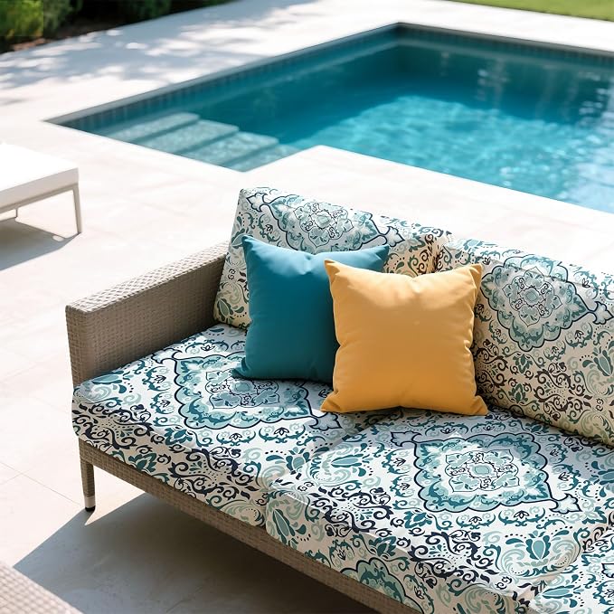 8Pcs Patio Cushion Covers Stretch Outdoor Furniture Protector Slipcovers | - Image 9