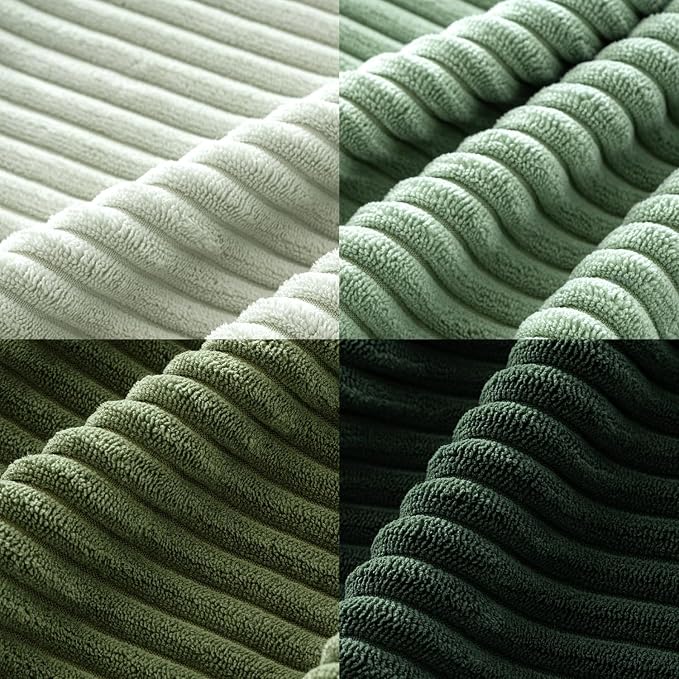 MIULEE Soft Corduroy Decorative Throw Pillow Covers Forest Green 24x24 | Set of - Image 6