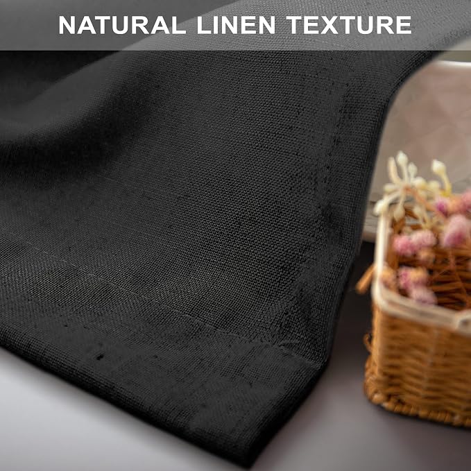 Pitalk Black Linen Curtains 63 Inch Length - Image 9