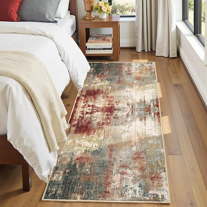 RELEANY Washable Runner 2'x6' Abstract Area Rug by RELEANY