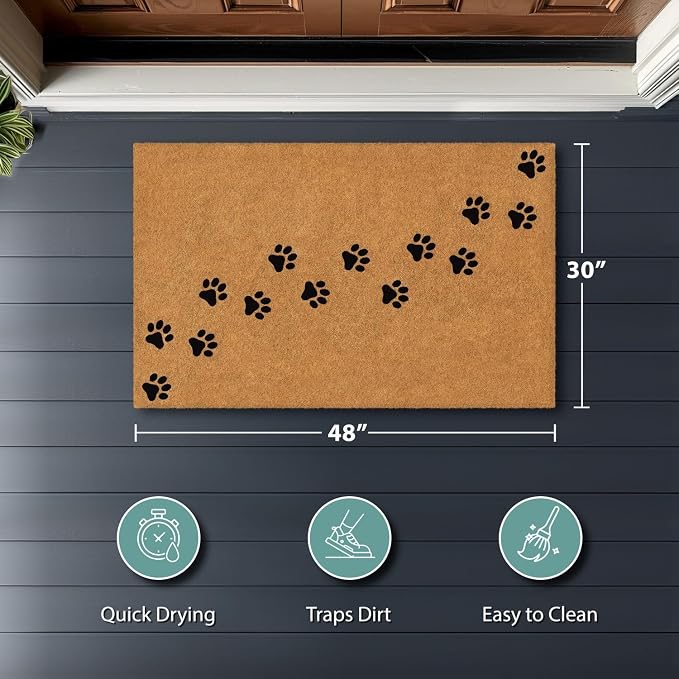 Barnyard Designs Natural Coco Coir Non-Slip Doormat | Heavy-Duty Welcome Mat - Image 3