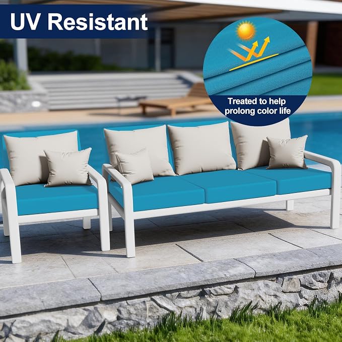 Smiry Waterproof Patio Cushion Covers, Stretch Outdoor Furniture Covers | Couch - Image 3