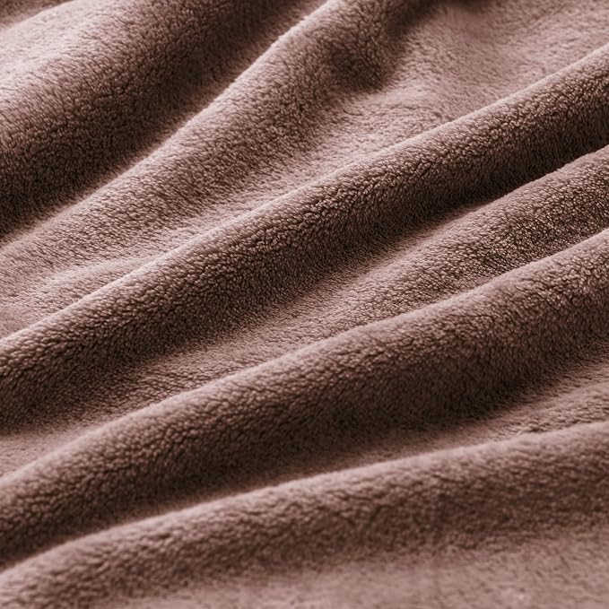 BEDELITE Fleece Blanket Soft Plush King Size Bed Blanket Brown 108"x90" | Ultra - Image 5
