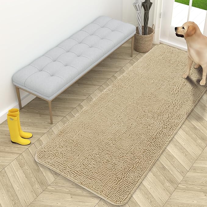 OLANLY Dog Door Mat for Muddy Paws 59x24, Super Absorbent Chenille Mud Mat | by OLANLY