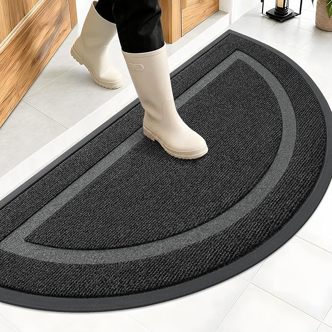 OLANLY Half Circle Front Door Mat Outside 47x23 All-Season Rubber Doormat | by OLANLY